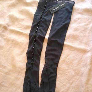 Black mesh Opera length gloves.